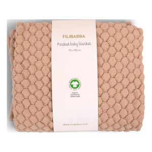 Filibabba Strikket babytæppe - Ivory Cream