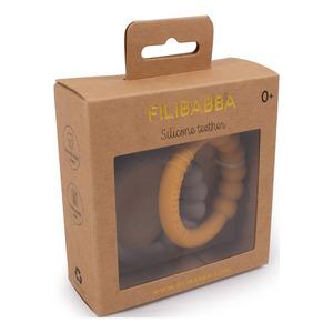 Filibabba Bidering i silikone 2-pak - Warm Grey + Honey Gold