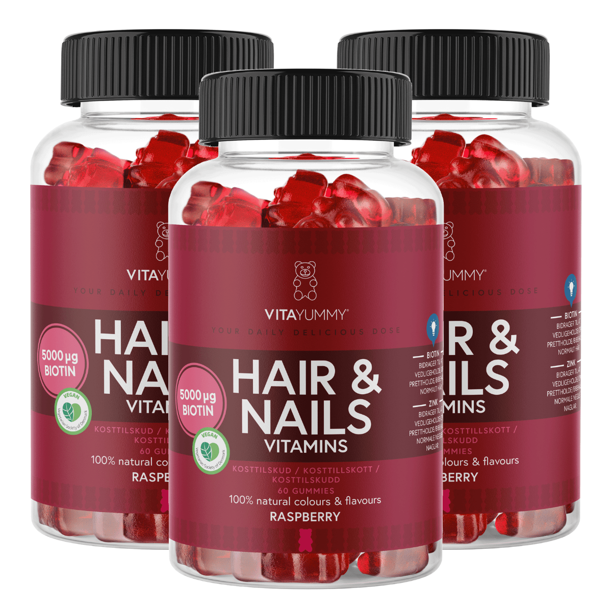 VitaYummy Pakketilbud VitaYummy Hair & Nails - 3 x 60 stk.