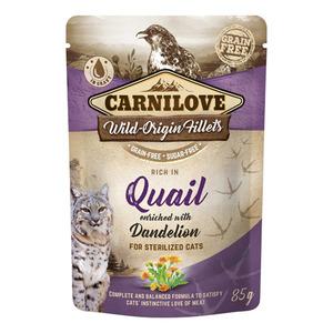 Carnilove Cat Pouch, vagtel m. mælkebøtte - 85 g.