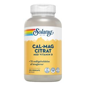 Solaray Cal-Mag Citrat med vitamin D – 270 kaps.