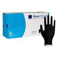 Abena Classic Protect Engangshandsker, Sort, Nitril, Pudderfri - 200 stk - L