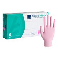 Abena Classic Sensitive Engangshandsker, Pink, Nitril, Pudderfri - 100 stk - S