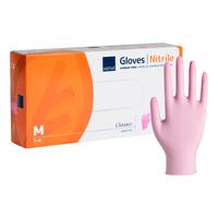 Abena Classic Sensitive Engangshandsker, Pink, Nitril, Pudderfri - 100 stk - M