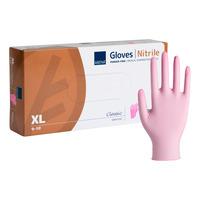 Abena Classic Sensitive Engangshandsker, Pink, Nitril, Pudderfri - 100 stk - XL