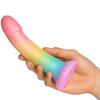 Baseks Silikone Dildo, Colour-Mix - 18 cm.