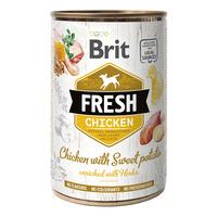 Brit Fresh vådfoder kylling m. sweet potato - 400 g.
