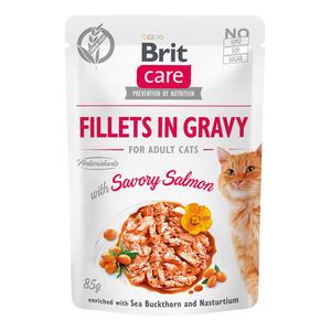 Brit Care Cat vådfoder m. laks i sovs - 85 g.