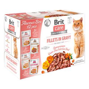 Brit Care Cat smagskasse, 4 varianter i sovs - 12 stk.