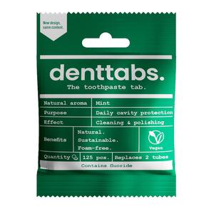 Denttabs tandpastapiller med fluorid - 125 stk.