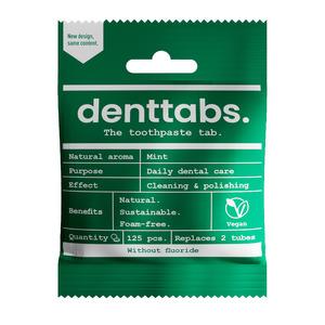 Denttabs tandpastapiller uden fluorid - 125 stk.