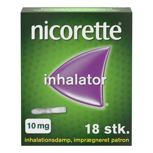 NicoretteÂ® inhalationsdamp, imprægneret patron (inhalator), 10 mg - 18 stk