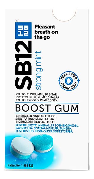 CB12 Boost Chewing Gum Strong Mint, 10's (Pack Of 5