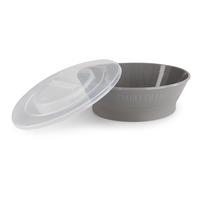 Twistshake Dyb tallerken m. låg - Grå