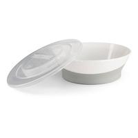 Twistshake Dyb tallerken m. låg - Hvid