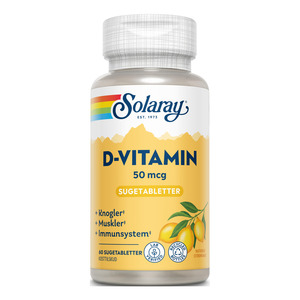 Billede af Solaray D-vitamin 50 Âµg - 60 sugetabl.