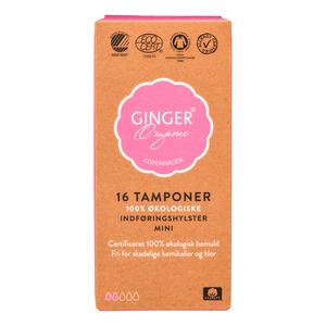 10: Ginger Organic Tampon m. indføring Mini - 16 stk.