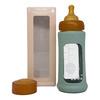 Hevea Glas Sutteflaske Wide Neck med Sleeve 250 ml, Seafoam Blue - 1 stk.