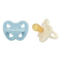 Hevea Sut, 0-3 mdr, Rund, Newborn, Baby Blue & Milky White - 2 stk.