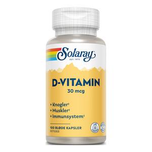 Solaray D-vitamin 30 Âµg - 100 kaps.
