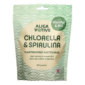 Aliga Aqtive Chlorella & Spirulina pulver - 200 g