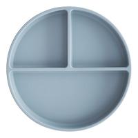 Mushie Silikone Tallerken Rumdelt Powder Blue - 1 stk.