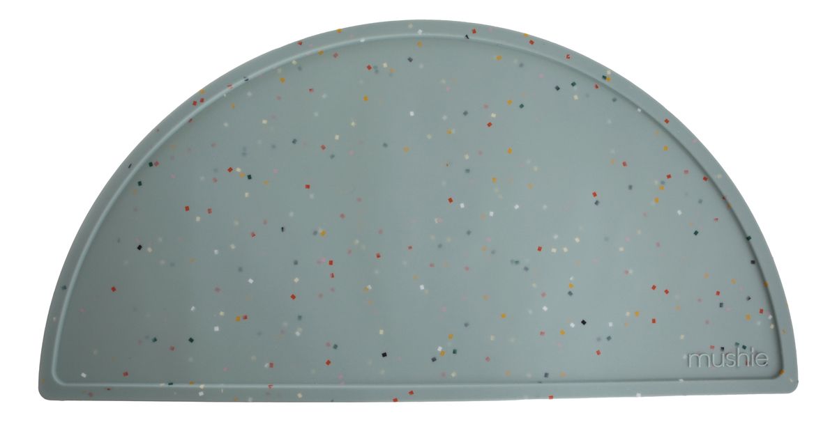 Babero de silicona - cambridge blue confetti