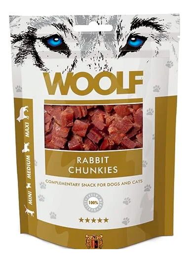 Køb Woolf Rabbit Chunkies - 100 g. billigt hos Med24.dk