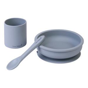 Saro Baby SARO BABY Silicone Spisesæt - Mist Blue 1 stk.