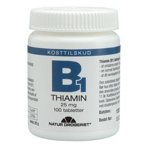 Billede af Natur-Drogeriet B1 Thiamin 25 mg - 100 tabl.