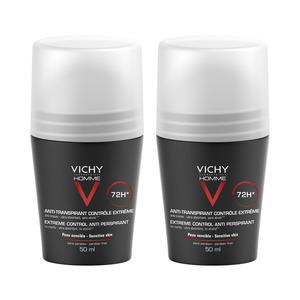 Vichy Homme Antiperspirant Deo Roll-On 72h - 2 pak