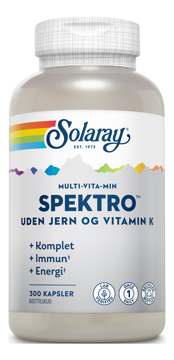 Solaray Spektro Multi-Vita-Min u. jern og K - 300 kaps.