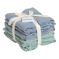 Mininor Økologiske Stofbleer Grøn/Grå - 6 stk.