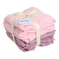 Mininor Økologiske Stofbleer Rosa/Lilla- 6 stk.