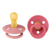 BIBS Colour Latex Rund Dusty Pink/Coral 2 pak - Str. 2