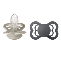 BIBS Supreme Silicone Symmetrisk Sand/Iron 2 pak - Str. 2