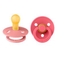 BIBS Colour Latex Rund Dusty Pink/Coral 2 pak - Str. 1