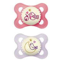MAM Original Night Silikone Sut Pink/Lilla 0-6 mdr. - 2 stk.