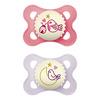 MAM Original Night Silikone Sut Pink/Lilla 0-6 mdr. - 2 stk.
