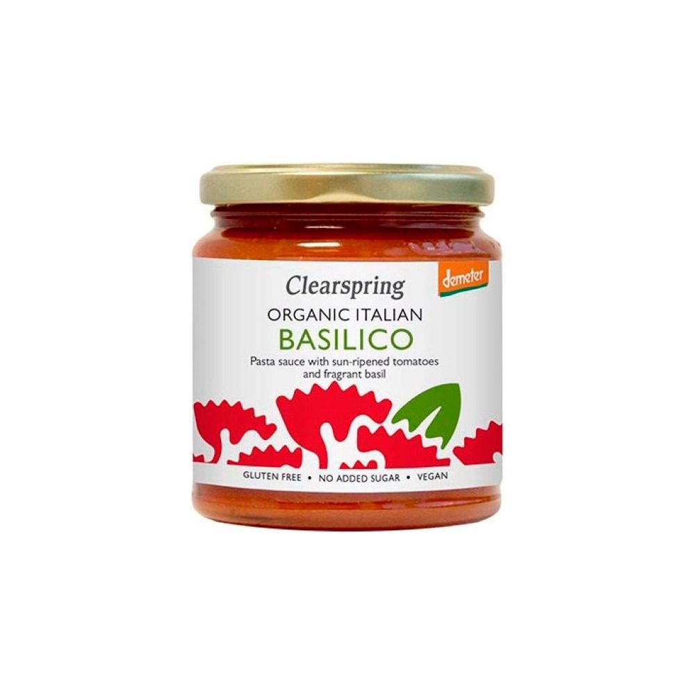 Køb Clearspring Pasta Sauce Basilikum Ø - 300 g. | Med24.dk