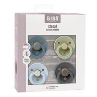 BIBS Colour Latex Rund Petrol/Sage/Baby Blue/Iron 4 pak - Str. 2