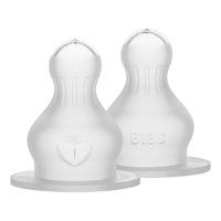 BIBS Baby Bottle Flaskesut Round Silicone Medium Flow - 2 stk.
