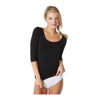 Boody 3/4 Sleeve Top, sort - M