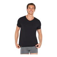 Boody Men's V-Neck T-Shirt, sort - L