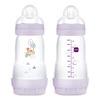 MAM Easy Start Anti-Colic Sutteflaske 260 ml, Lilla - 2 stk.