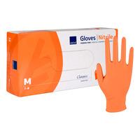 Abena Classic Sensitive Engangshandsker, Orange, Nitril, Pudderfri - M