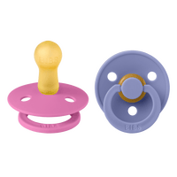 BIBS Colour Latex Rund Bubblegum/Peri 2 pak - Str. 2