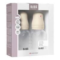 BIBS Baby Bottle Round Silicone 150 ml Slow Flow Ivory - 2 stk.
