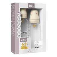 BIBS Grow and Flow Baby Bottle Round Latex Set 150 ml / 270ml Ivory - 1 stk.