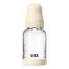 BIBS Glass Boheme Baby Bottle Round Latex 120 ml. Slow Flow Ivory - 1 stk.